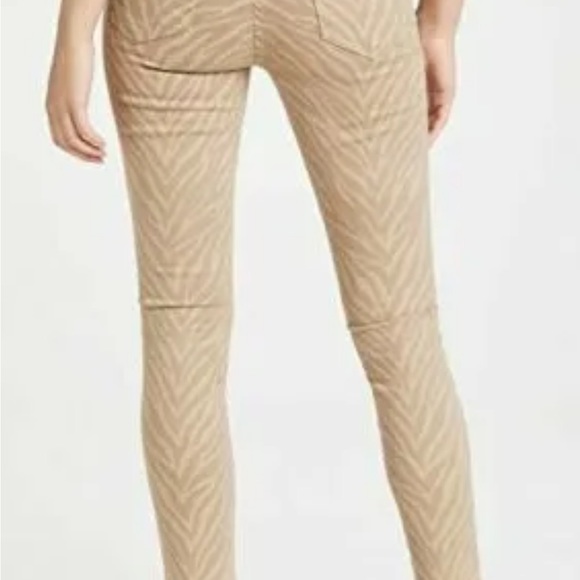NWOT MOTHER The Looker Ankle Fray Skinny Jeans Animal Sweet Stripes Womens Sz 25 - Picture 1 of 12
